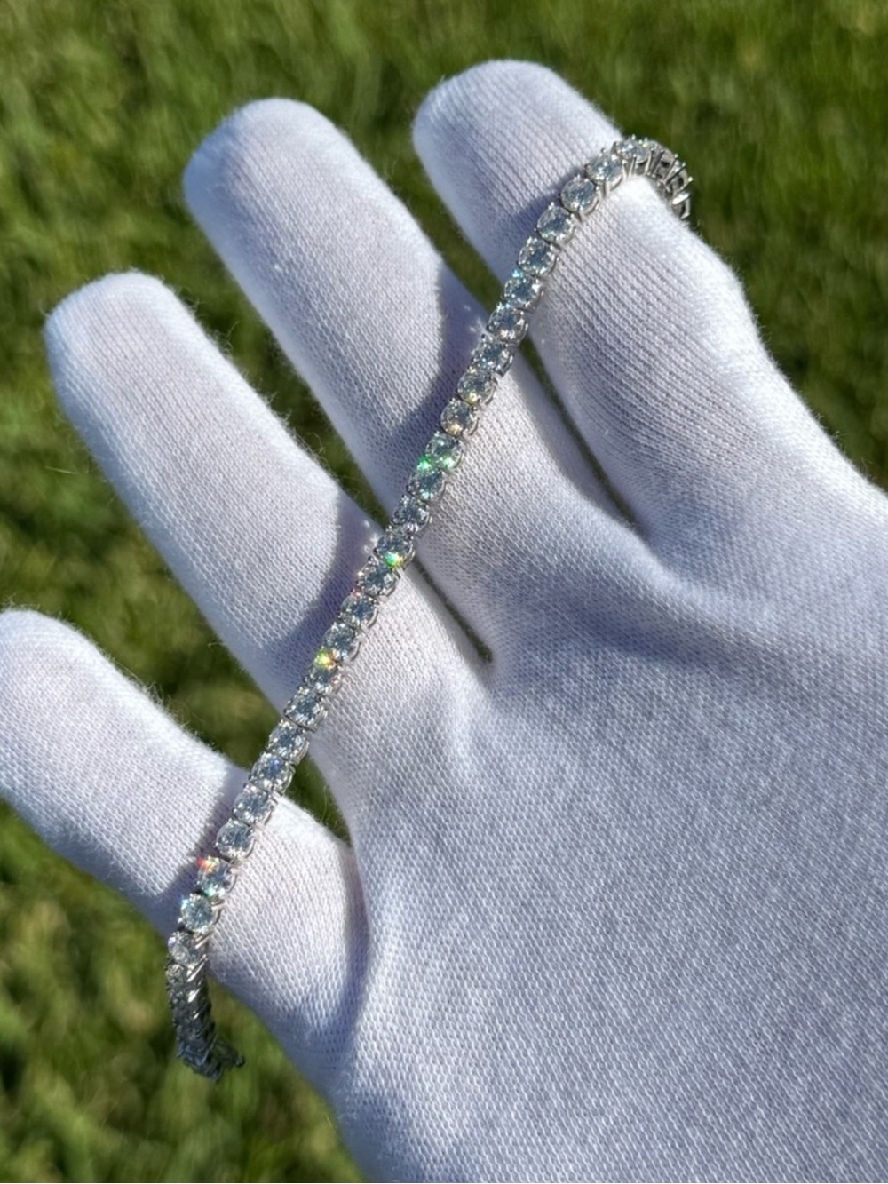 925 Silver, 11.7CTW Moissanite Tennis Bracelet